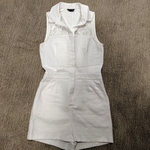 Topshop Women White Romper